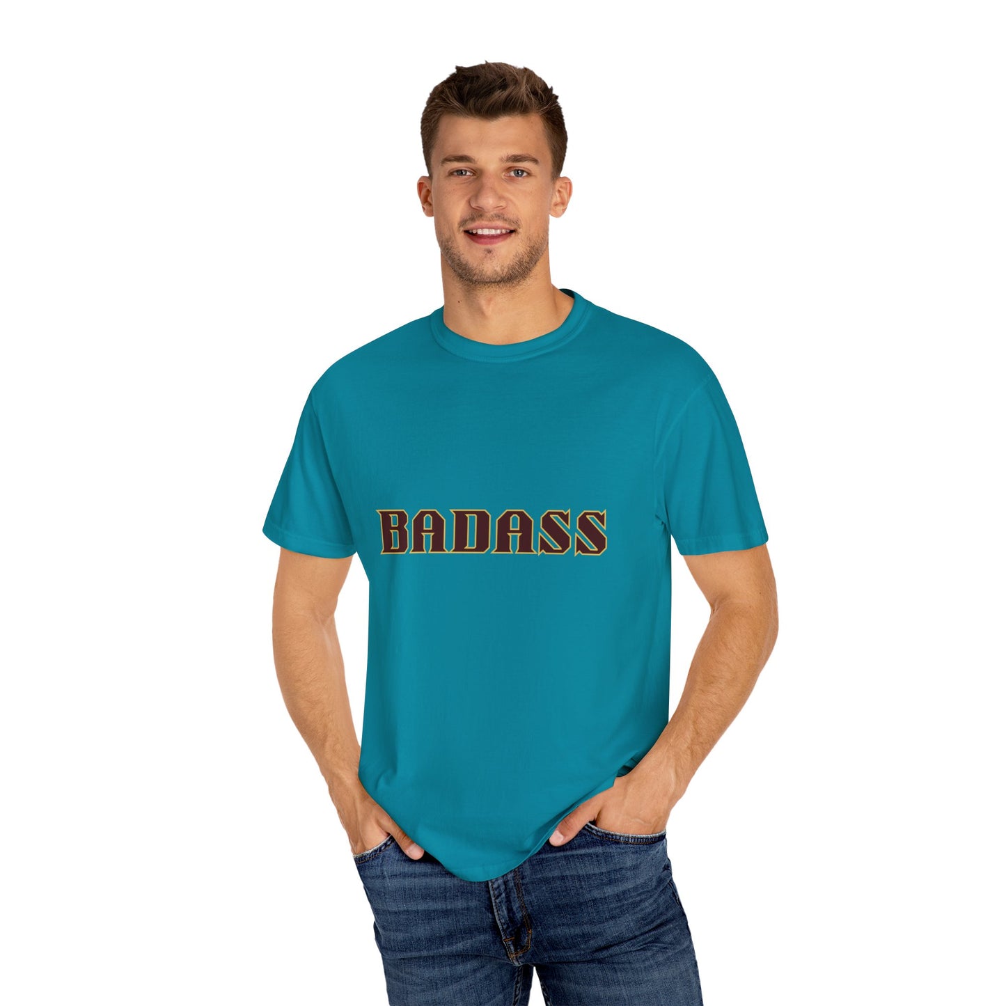 Badass Unisex Garment-Dyed T-shirt, strong, bold, confident, empowered, attitude, gender neutral, casual, relaxed, soft, preshrunk cotton