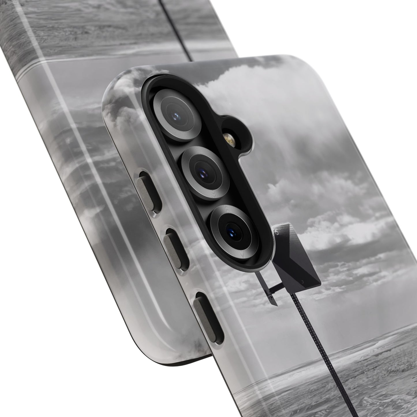 Road Sign Tough Phone Cases, iPhone & Samsung cases, wireless charging, black and white photo, nature, original art, gift birthday Christmas