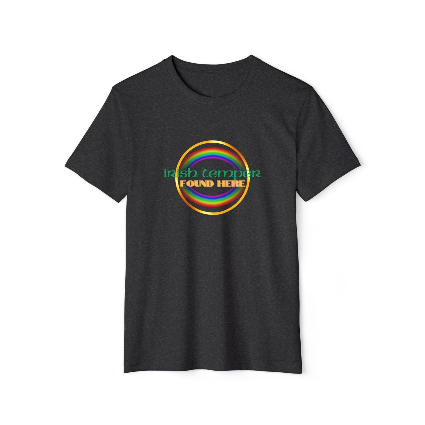 Irish Temper Recycled T-Shirt, St. Patrick's Day Tee, Eco-Friendly Unisex Top, Sustainable Clothing, Rainbow Apparel