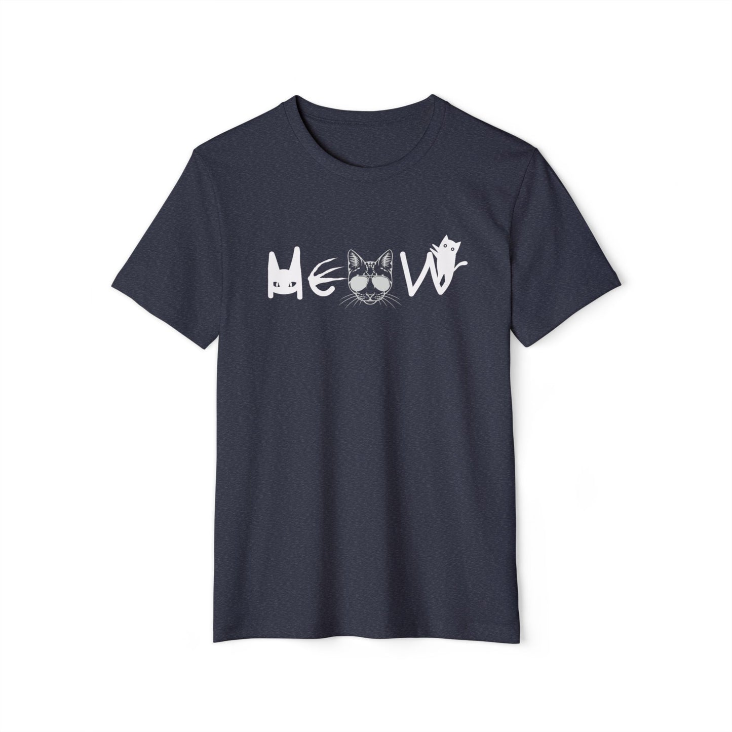 Meow Cats Recycled T-Shirt, Unisex Cat Lover Tee, Eco-Friendly Clothing, Animal Print Shirt, Sustainable Fashion Gift