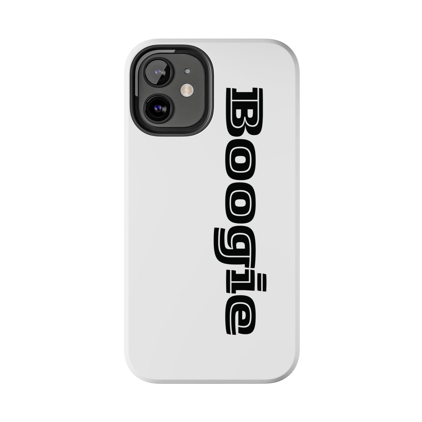 Boogie White Tough Phone Cases, iPhone Samsung cases, wireless charging, gender neutral women men friends kids teens gift birthday Christmas