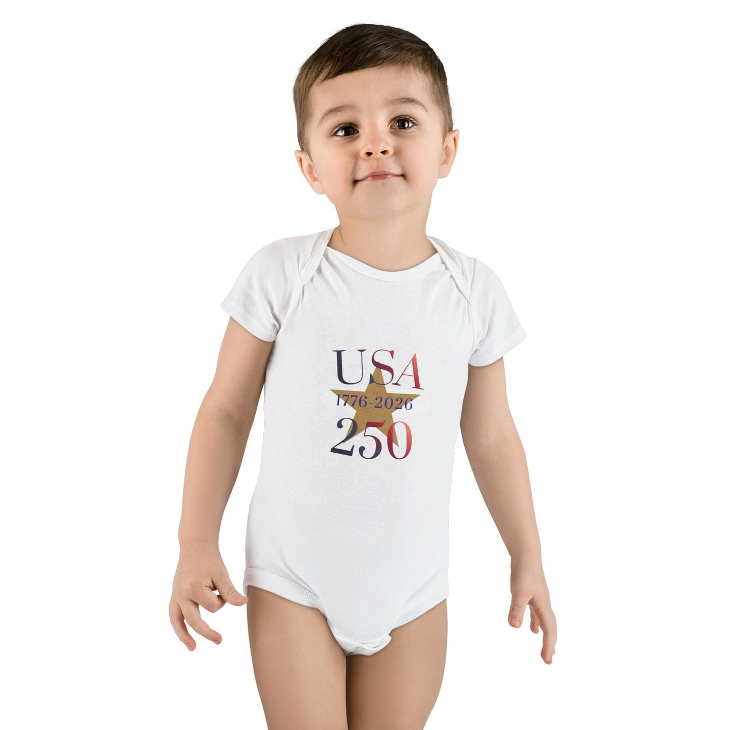 USA 250 Onesie® Organic Baby Bodysuit — 1776 Commemorative Baby Bodysuit