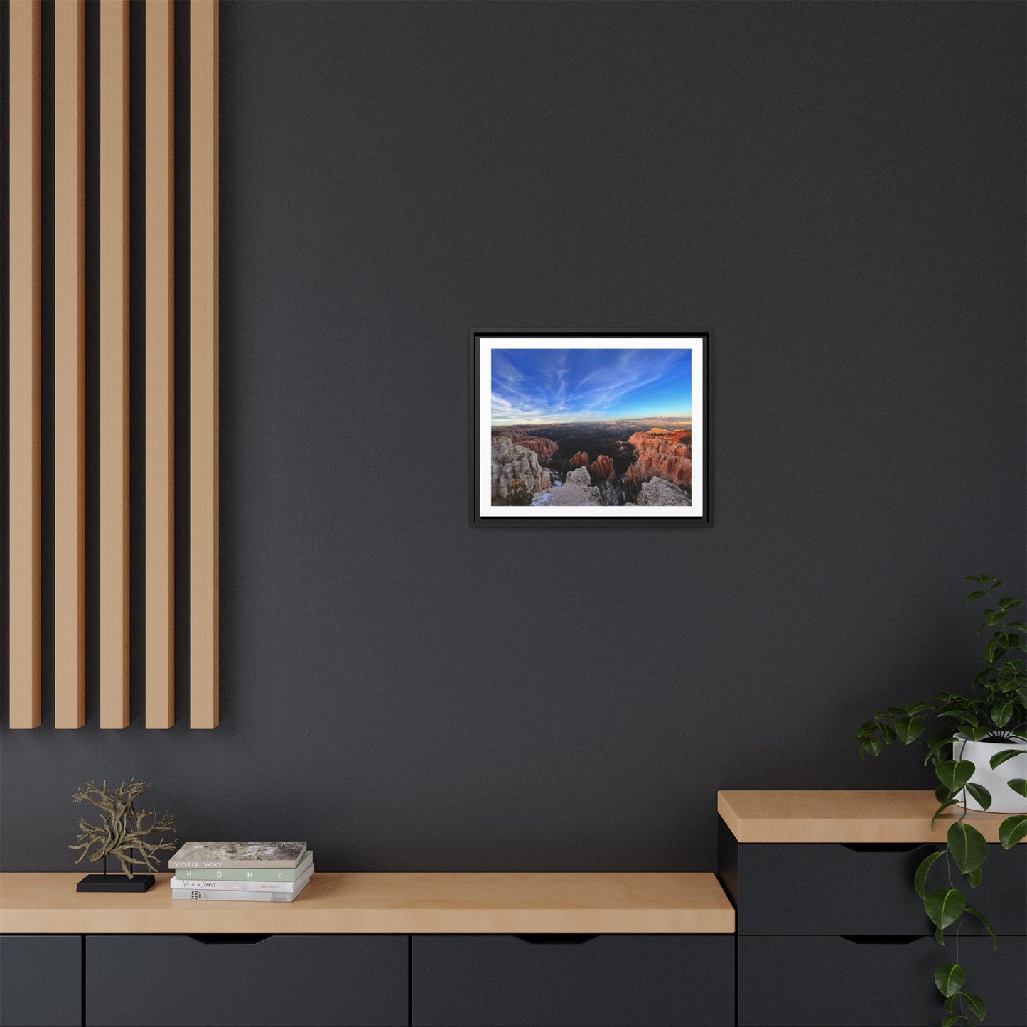 Black Frame Bryce Canyon Landscape, Nature, America, Western, Artwork, Wall Art, Matte Print, Rocks, Gift, Sky, Colorful, Clouds, Eco