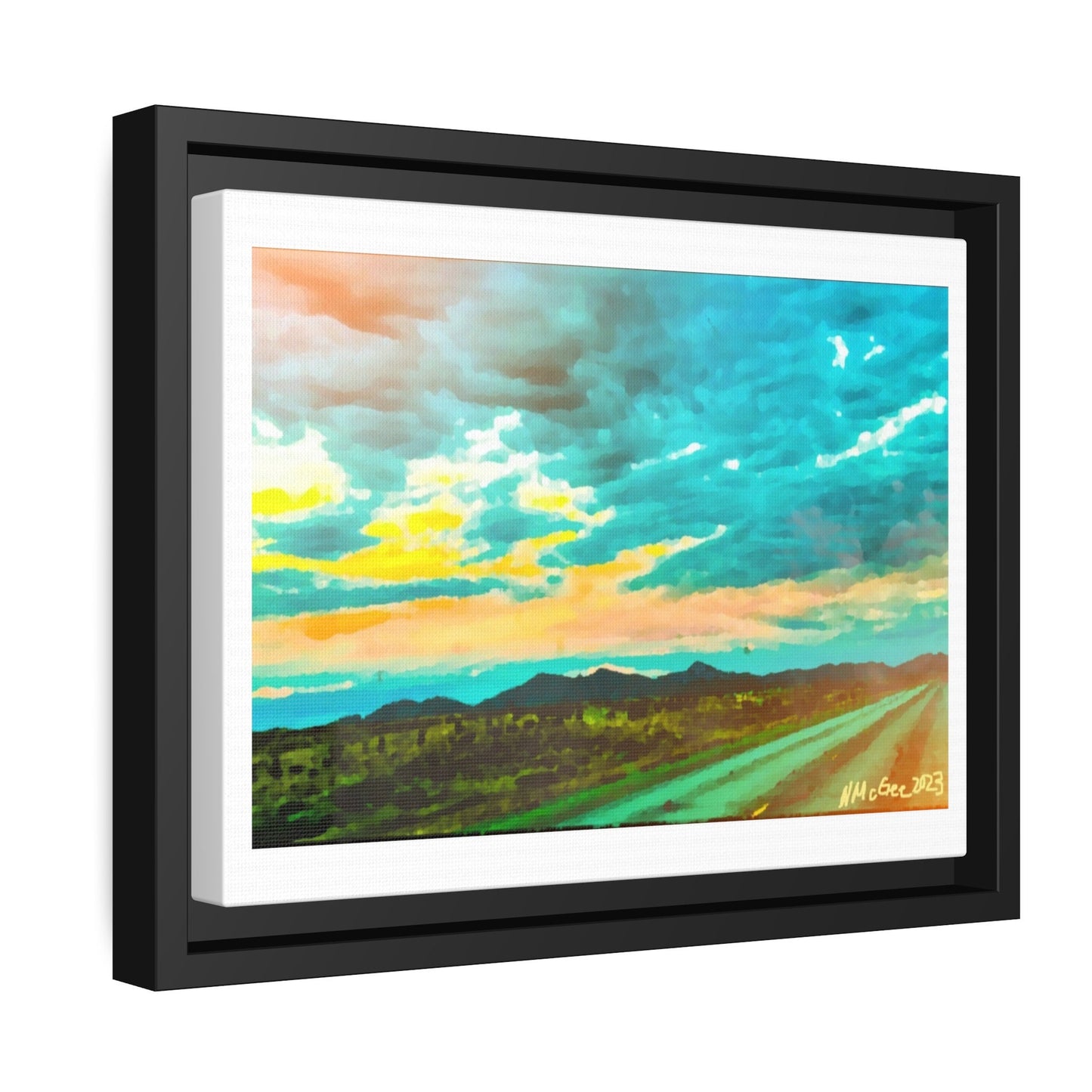 Black Frame Wyoming Landscape, Nature, America, Western, Artwork, Wall Art, Matte Print, Mountains, Gift, Sky, Colorful, Clouds, Sunset, Eco