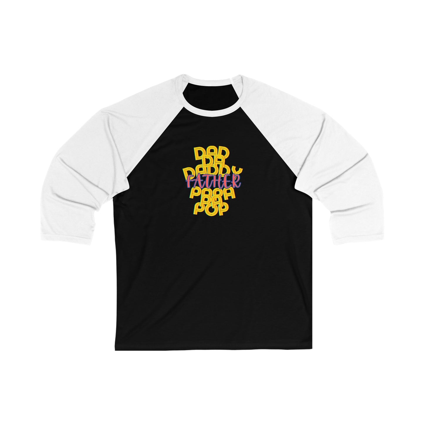 Father Unisex 3/4 sleeve Baseball Tee - Dad Da Daddy Papa Pa Pop Matching Set Gifts for Fathers Day