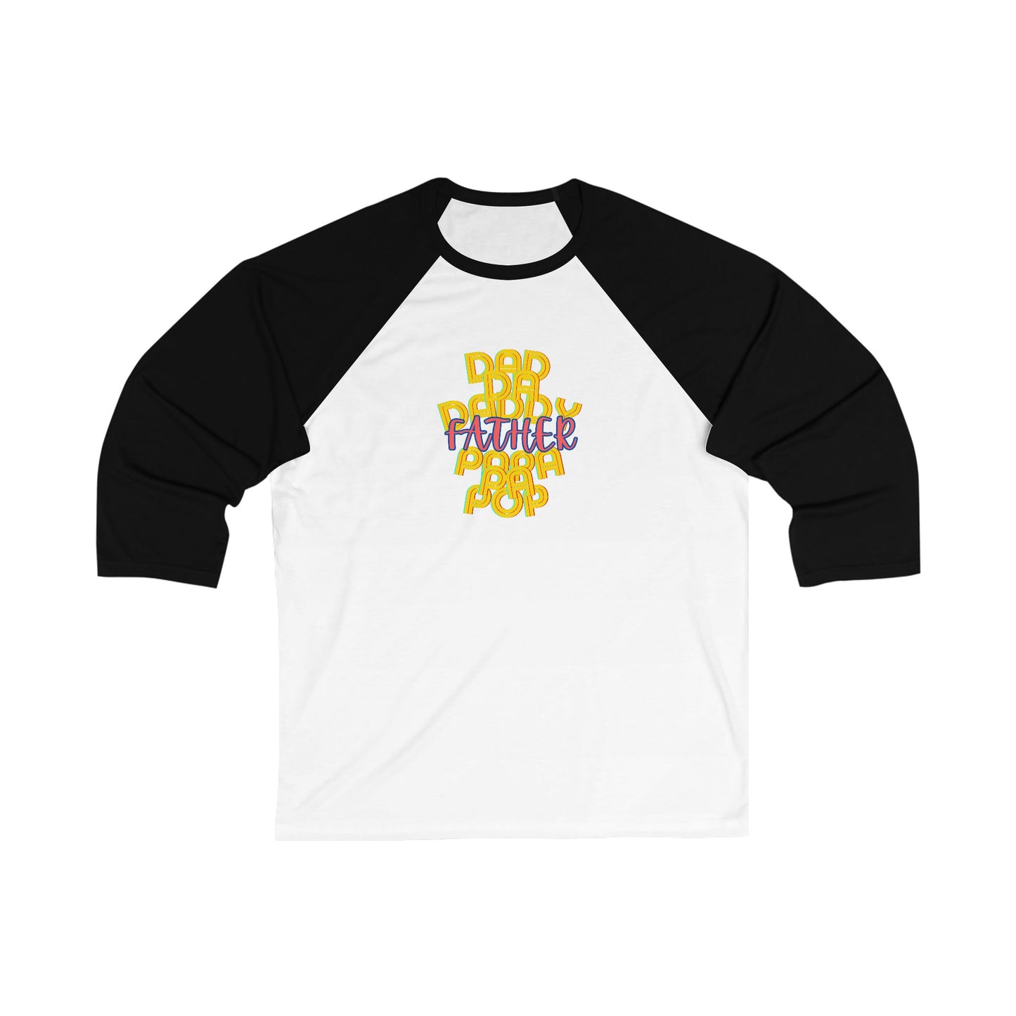 Father Unisex 3/4 sleeve Baseball Tee - Dad Da Daddy Papa Pa Pop Matching Set Gifts for Fathers Day