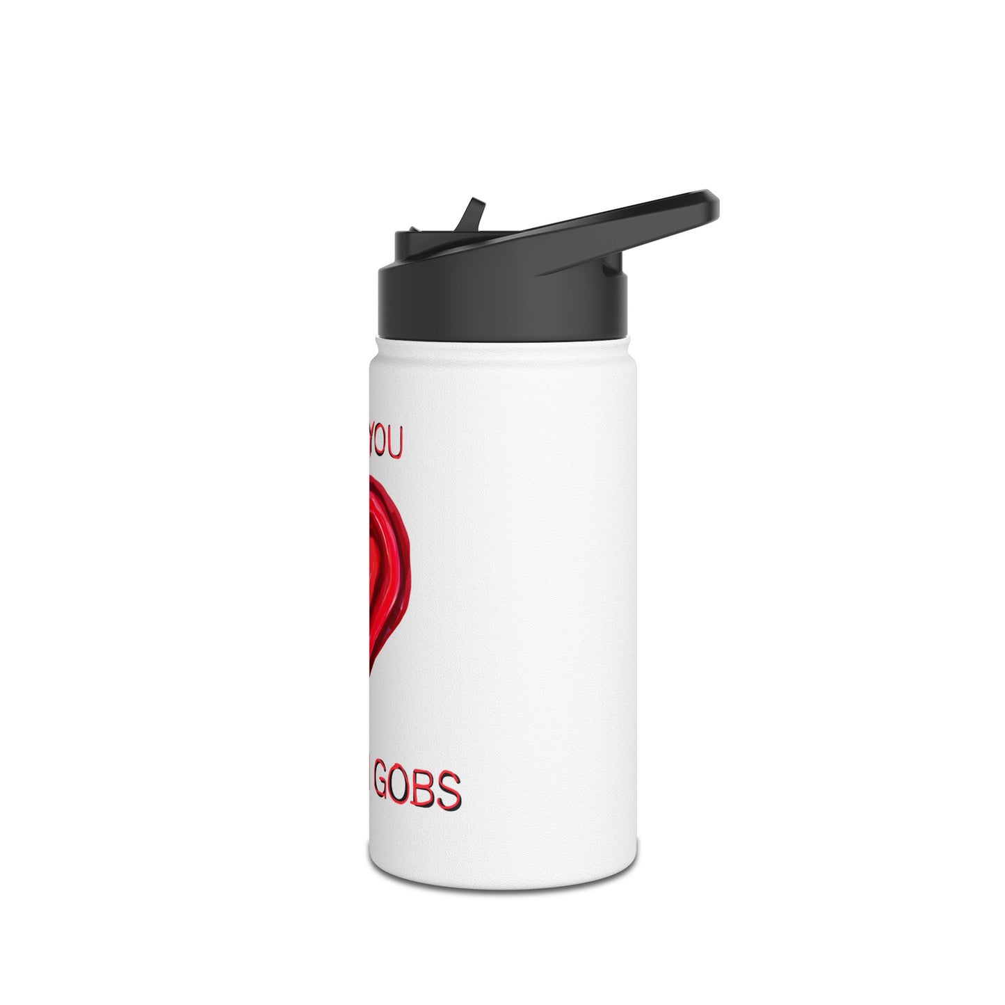 I Love You Gobs and Gobs Stainless Steel Water Bottle, Hearts, Exercise, Eco Friendly, Gender Neutral, Men, Women, Kids, Gifts, Valentines