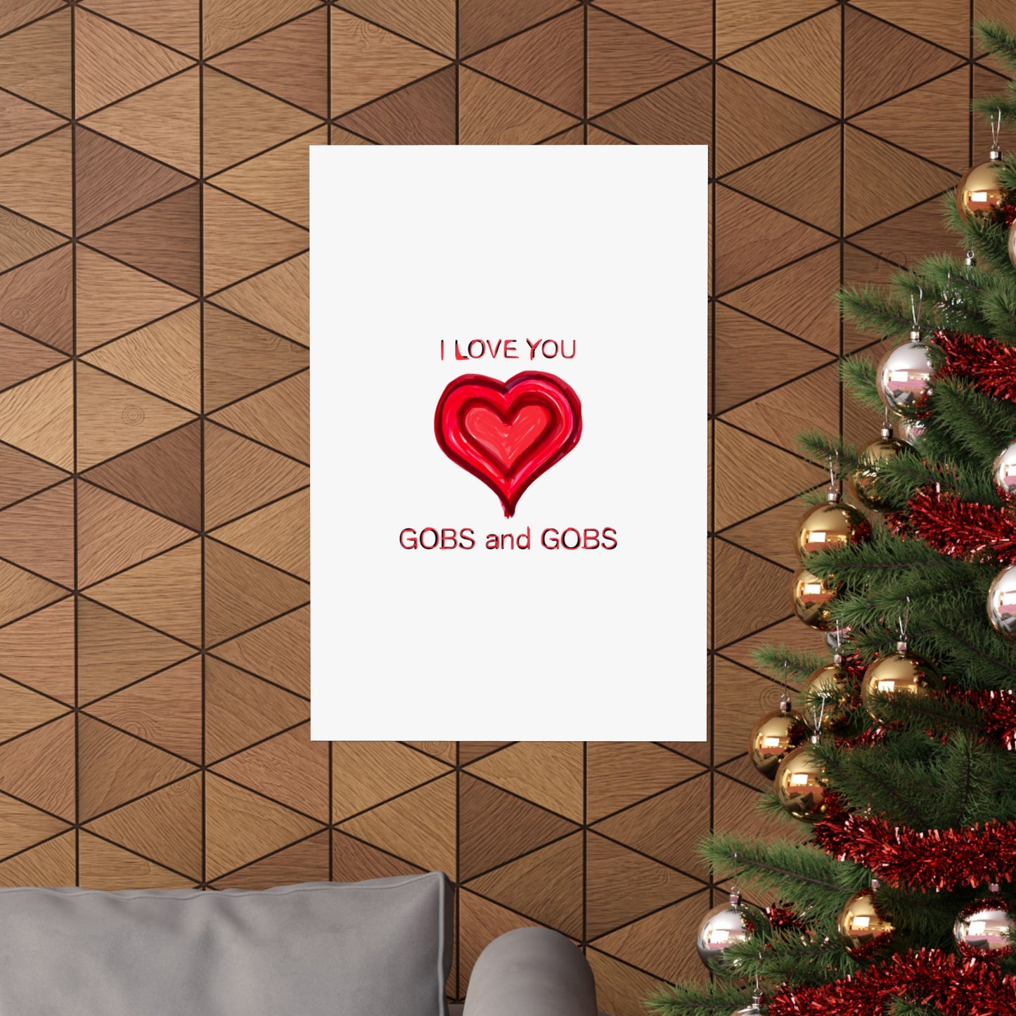Heart I Love You Gobs and Gobs Matte Vertical Poster Wall Art, Framable Love Print, Romantic Home Decor Gift for Anniversary, Valentine's