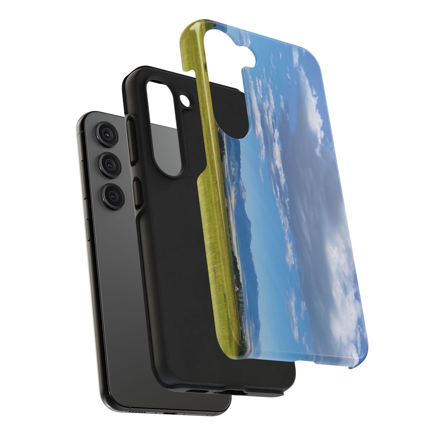 Western Clouds and Mountains Tough Phone Cases, iPhone & Samsung cases, wireless charging, sky, nature, landscape, original photo, gifts