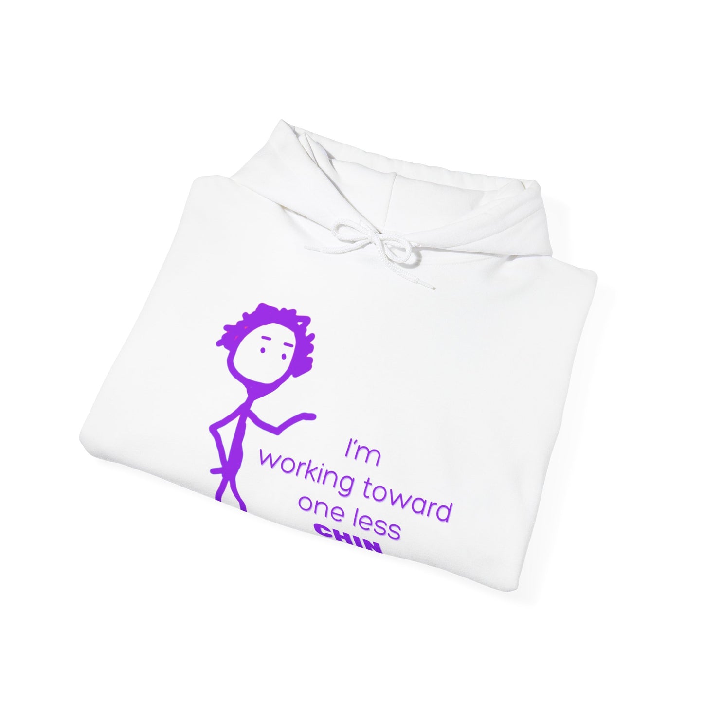 Im Working Toward One Less Chin Unisex Heavy Blend™ Hooded Sweatshirt, fun, hoodie, warm, gift, exercise, aging, gender neutral, men, women