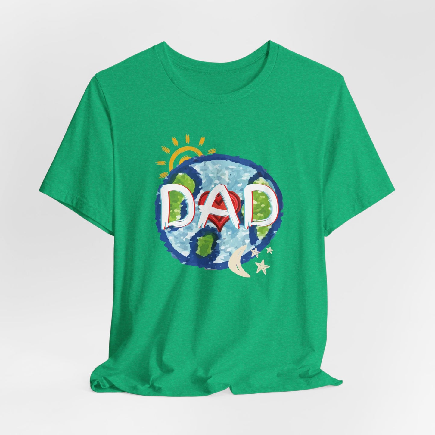 DAD Whole World Sun Moon Stars Heart Unisex Tee Fathers Day Gifts