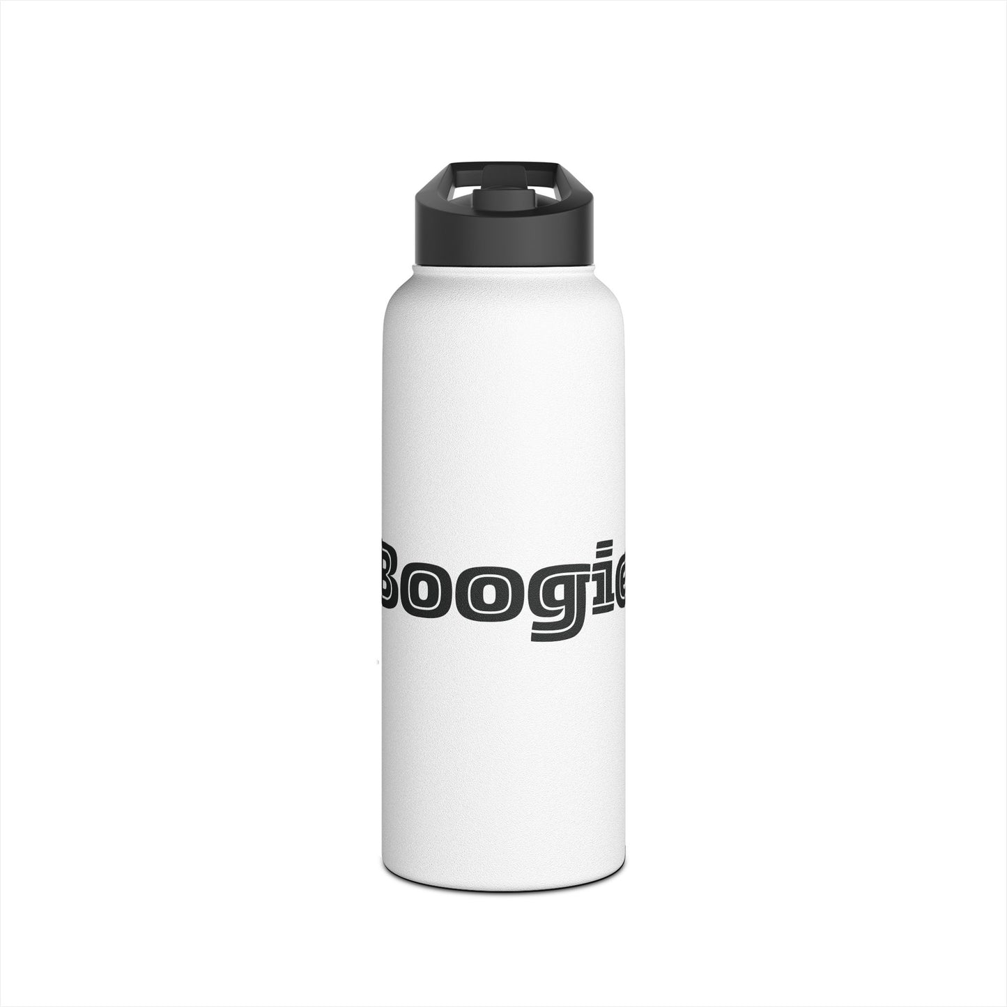 Boogie White Stainless Steel Water Bottle, Gender Neutral, Gift, Exercise Run Workout, Eco BPA-free, Women Men Teens Gift Birthday Christmas
