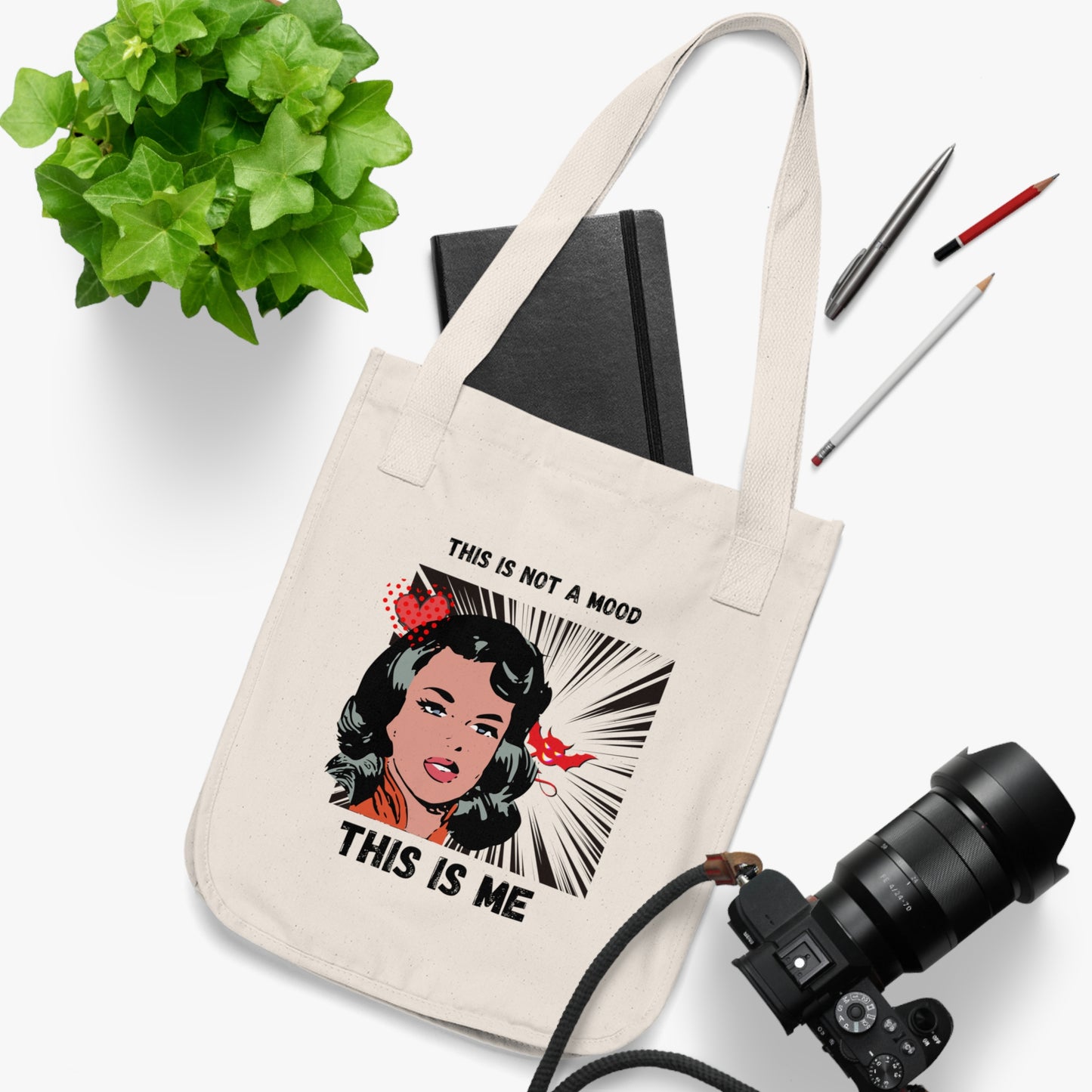 This is Not a Mood Organic Canvas Tote Bag, Funny, Sarcastic, Gifts For Women, Groceries, Shopping, Books, Eco Friendly 100% Organic Cotton