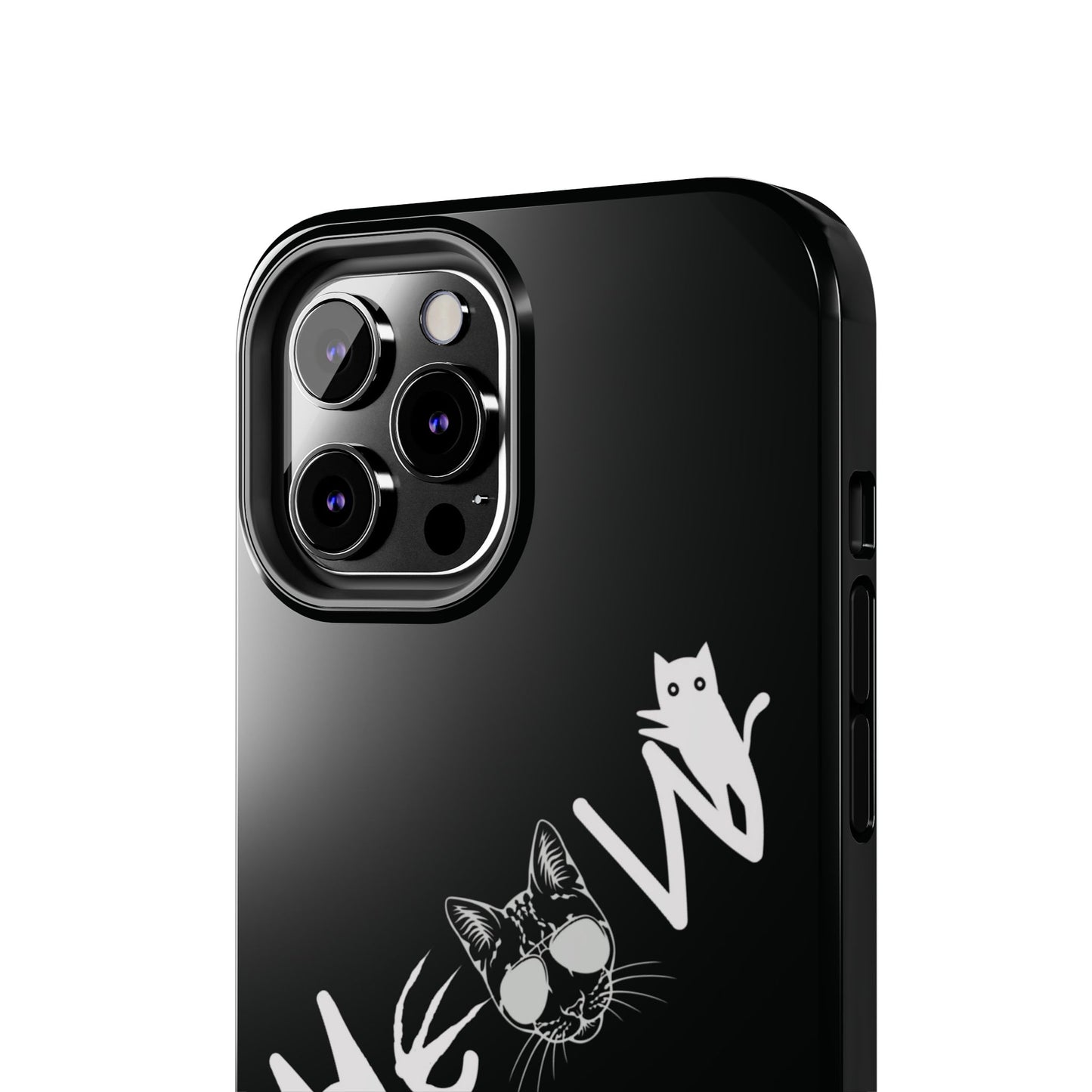Meow Tough Phone Cases, iPhone & Samsung cases, wireless charging, cats, sassy, kitty, gender neutral, gifts, Halloween, birthday, Christmas