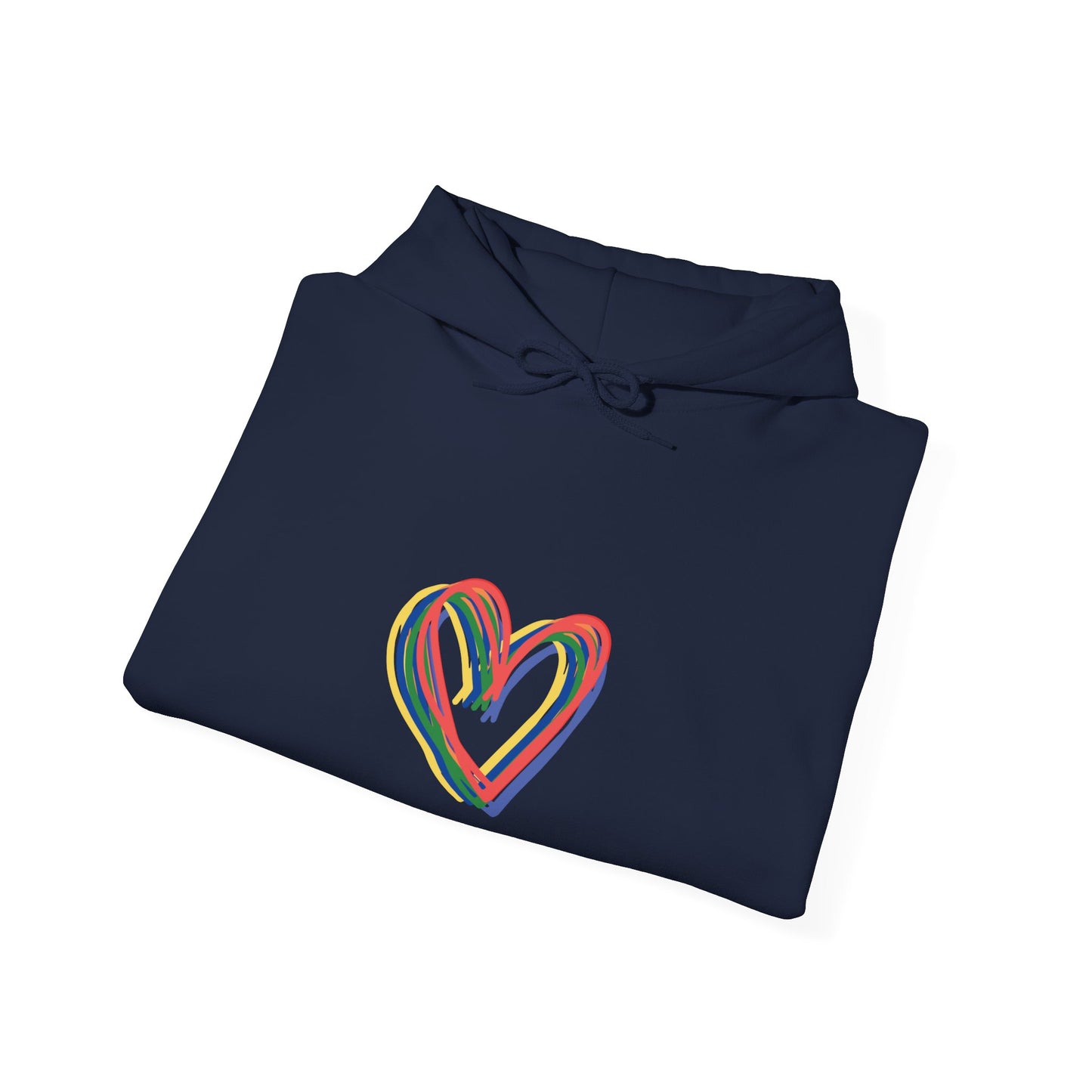 Rainbow Hearts Unisex Heavy Blend™ Hooded Sweatshirt, Love, Pride, hoodie, warm, soft, gift, gender neutral, men, women, teens, Valentines