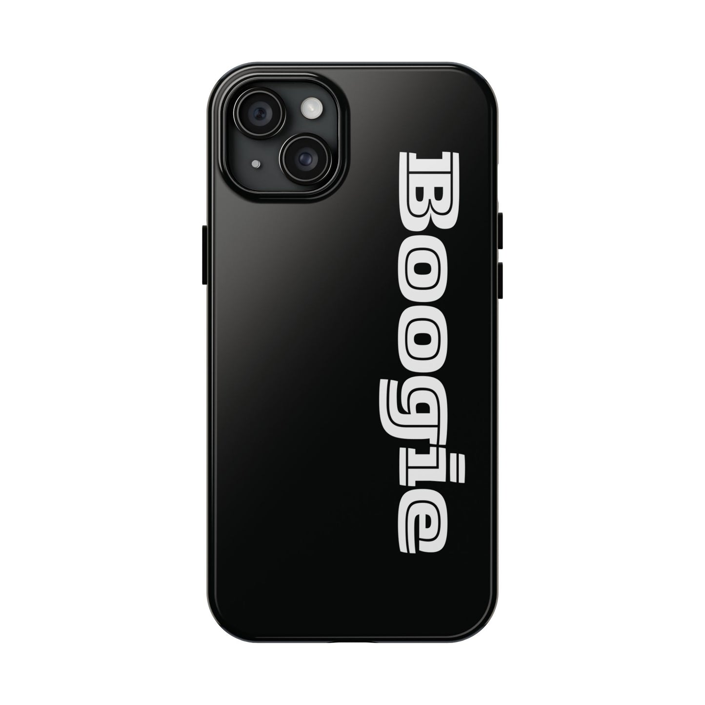 Boogie Black Tough Phone Cases, iPhone Samsung cases, wireless charging, gender neutral women men friends kids teens gift birthday Christmas