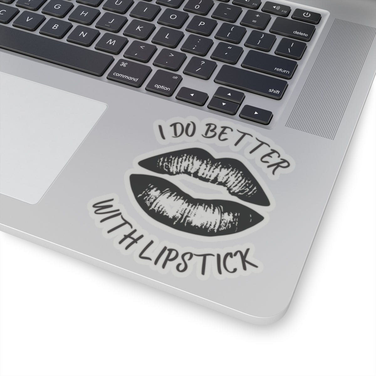 Lipstick Kiss-Cut Stickers - Lips Sticker, Black, Lip Design Decals for Journals, Laptops, Water Bottles, Scrapbooking, Feminine Accessories