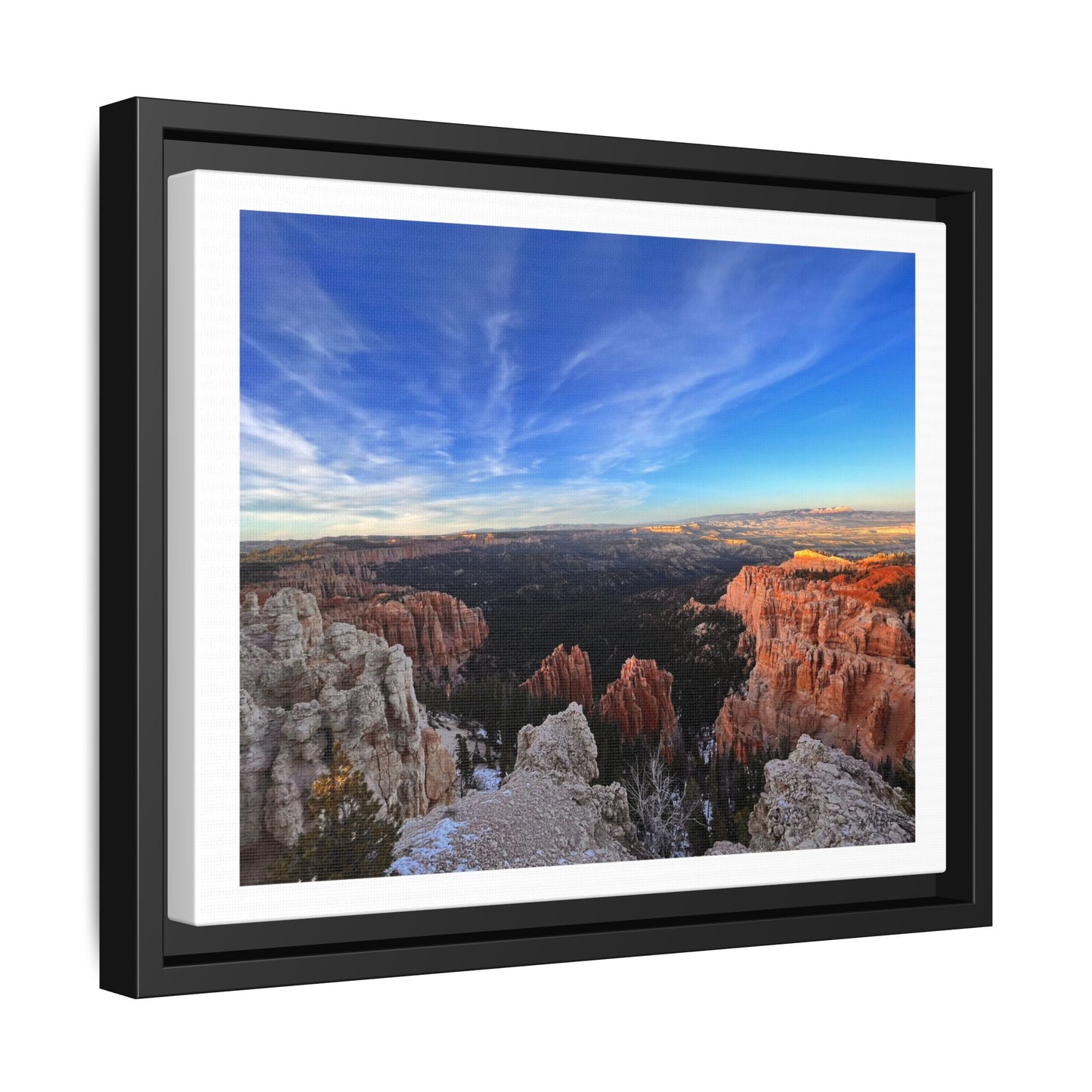 Black Frame Bryce Canyon Landscape, Nature, America, Western, Artwork, Wall Art, Matte Print, Rocks, Gift, Sky, Colorful, Clouds, Eco