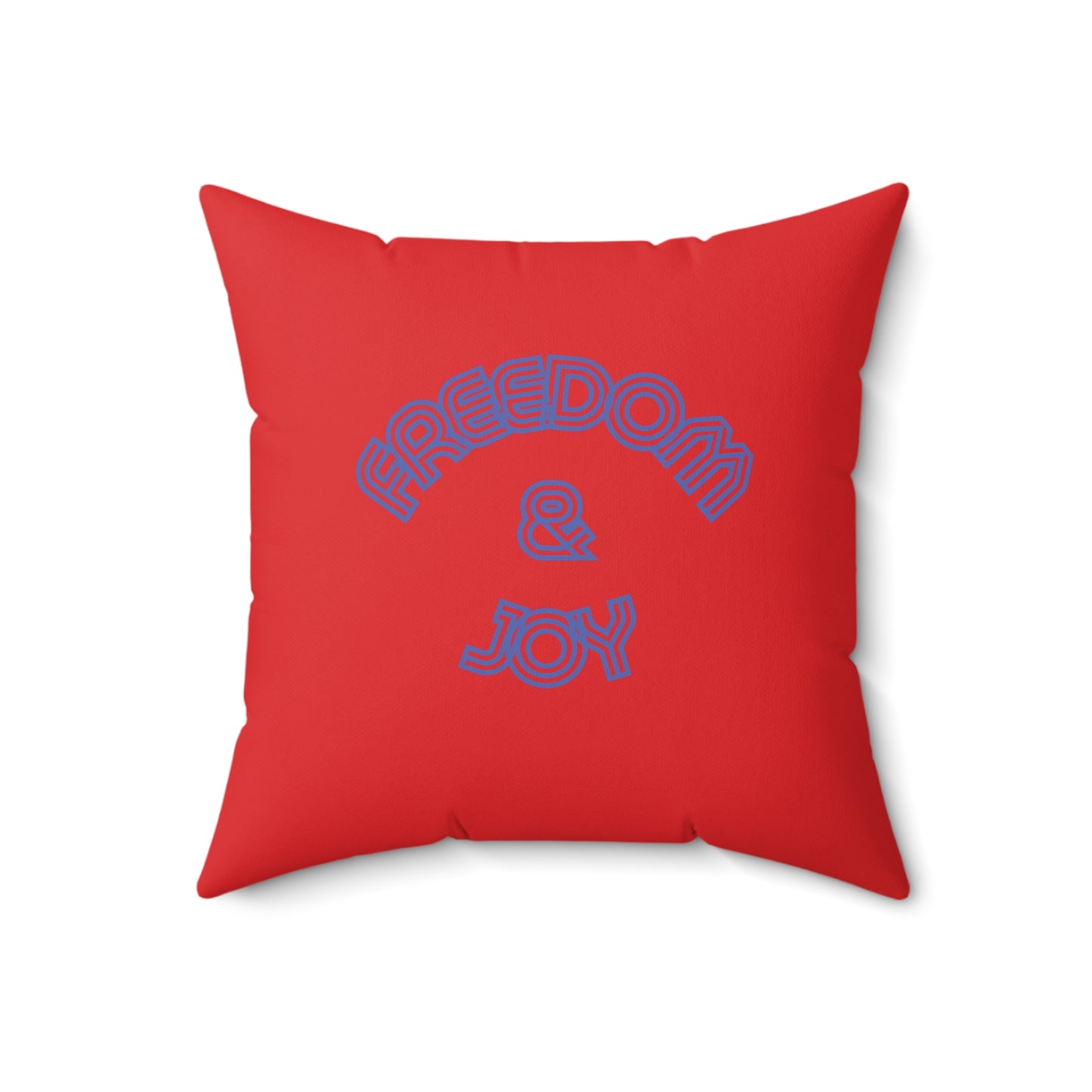 Freedom & Joy Red Spun Polyester Square Pillow, America, Love, Happy, Equality, Election, Vote, Decor, Dorm, Sofa, Throw, Gift, 4 Sizes