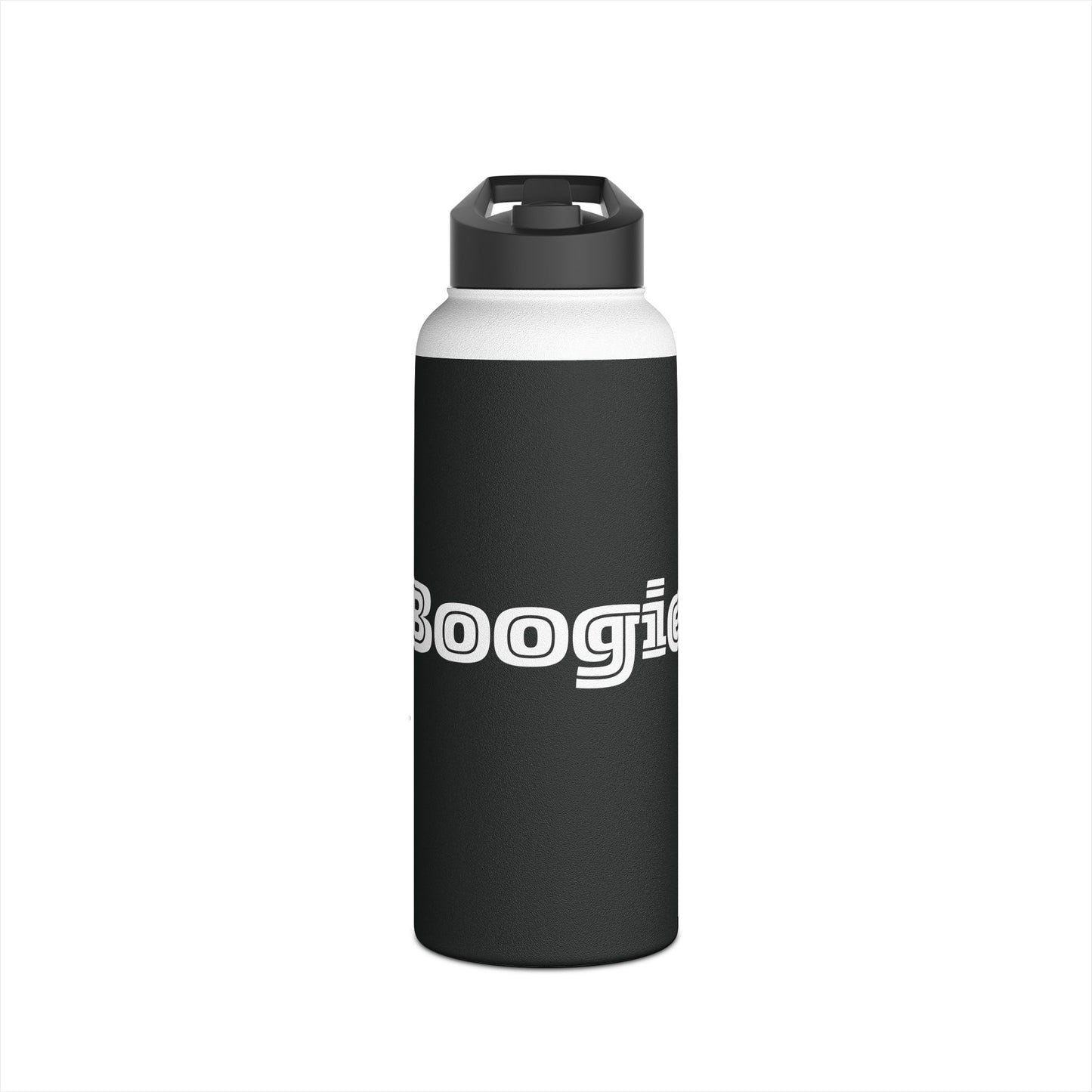 Boogie Black Stainless Steel Water Bottle, Gender Neutral, Gift, Exercise Run Workout, Eco BPA-free, Women Men Teens Gift Birthday Christmas