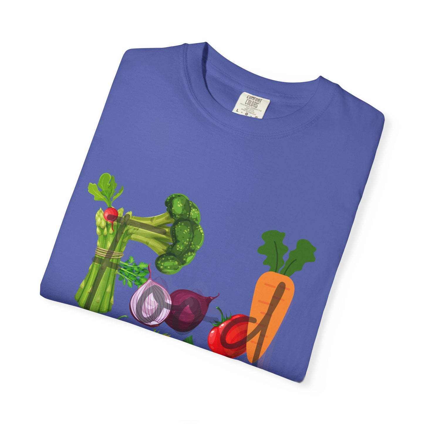 Food Unisex Garment-Dyed T-shirt, vegetables, healthy, groceries, snacks, cooking, gender neutral, casual, relaxed, soft, preshrunk cotton