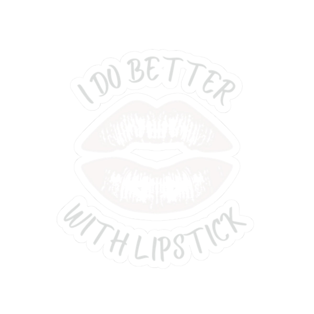 Lipstick Lover Kiss-Cut Stickers, White Lip Sticker, Makeup Lover Decal, Beauty Kiss-Cut Sticker, Lip Design Decal, Glossy Lipstick Sticker