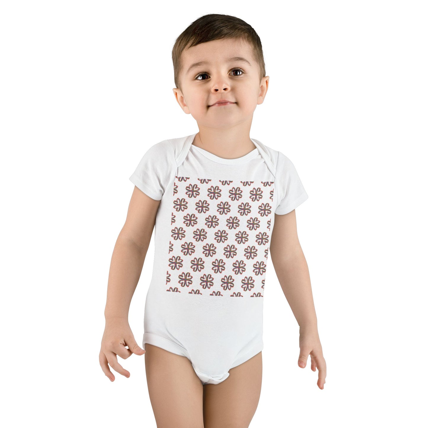 Colorful Floral Onesie® Organic Baby Bodysuit, 100 percent cotton, love, gender neutral, gift, boys, girls, birthday, baby shower, Christmas