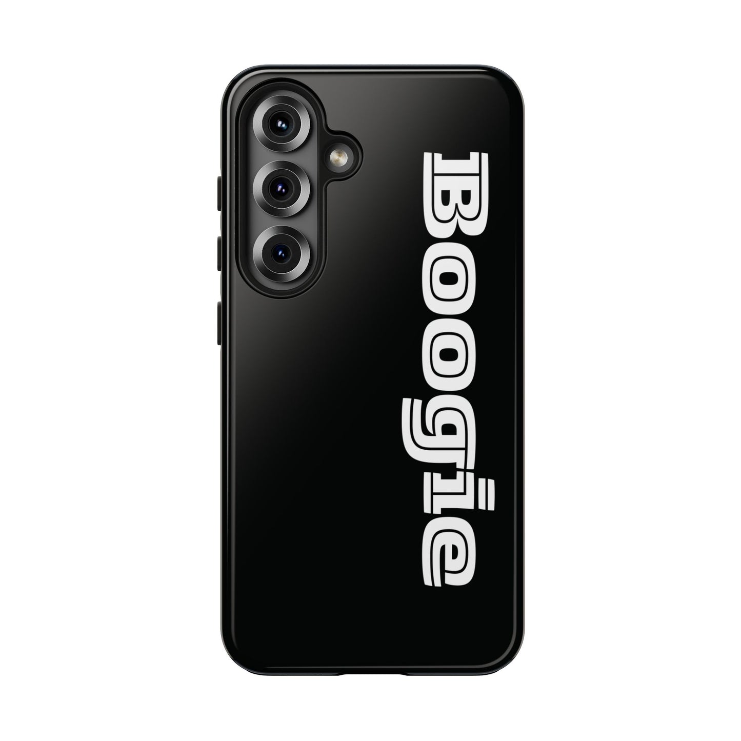 Boogie Black Tough Phone Cases, iPhone Samsung cases, wireless charging, gender neutral women men friends kids teens gift birthday Christmas