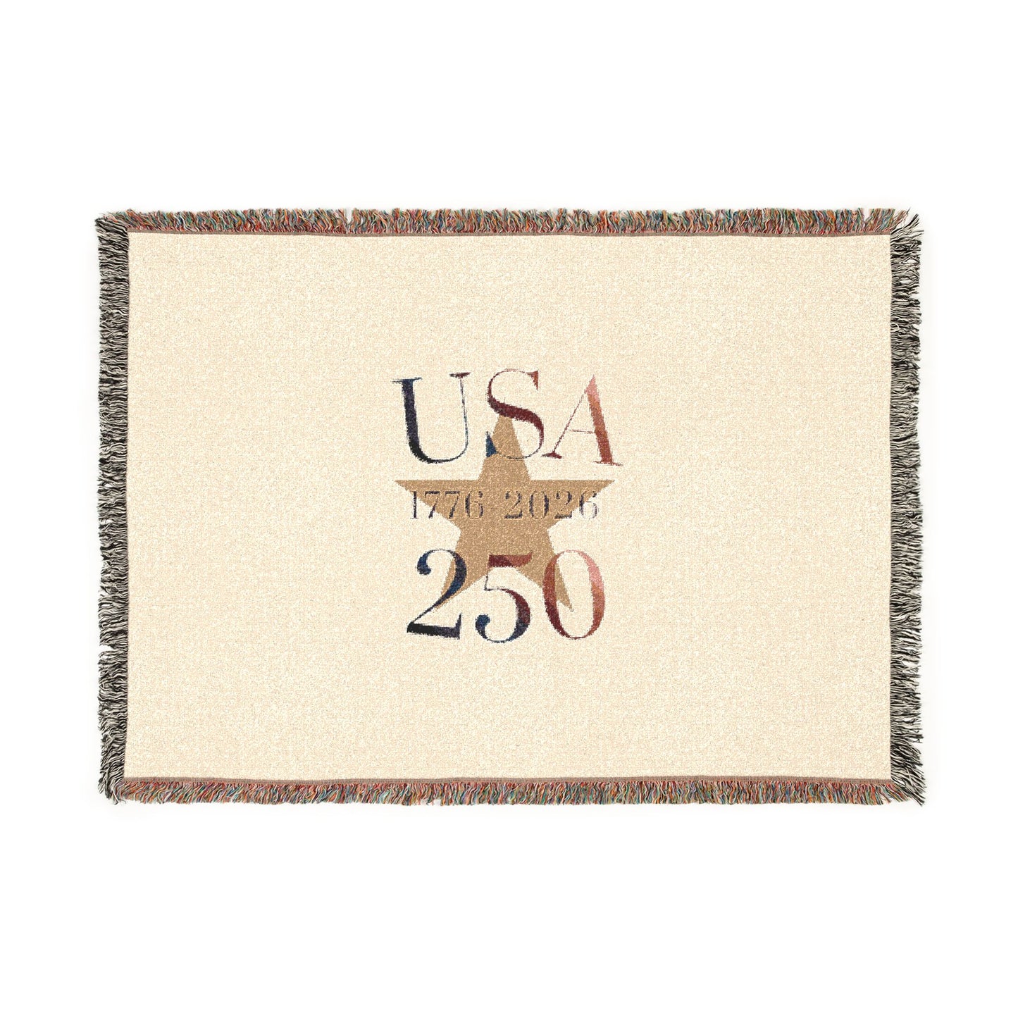 USA 250 Anniversary Woven Blanket — Commemorative Patriotic Throw