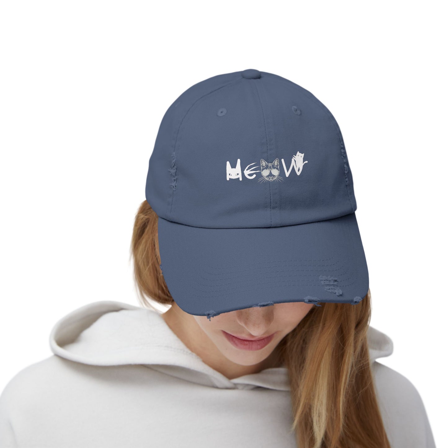 Meow Distressed Cap