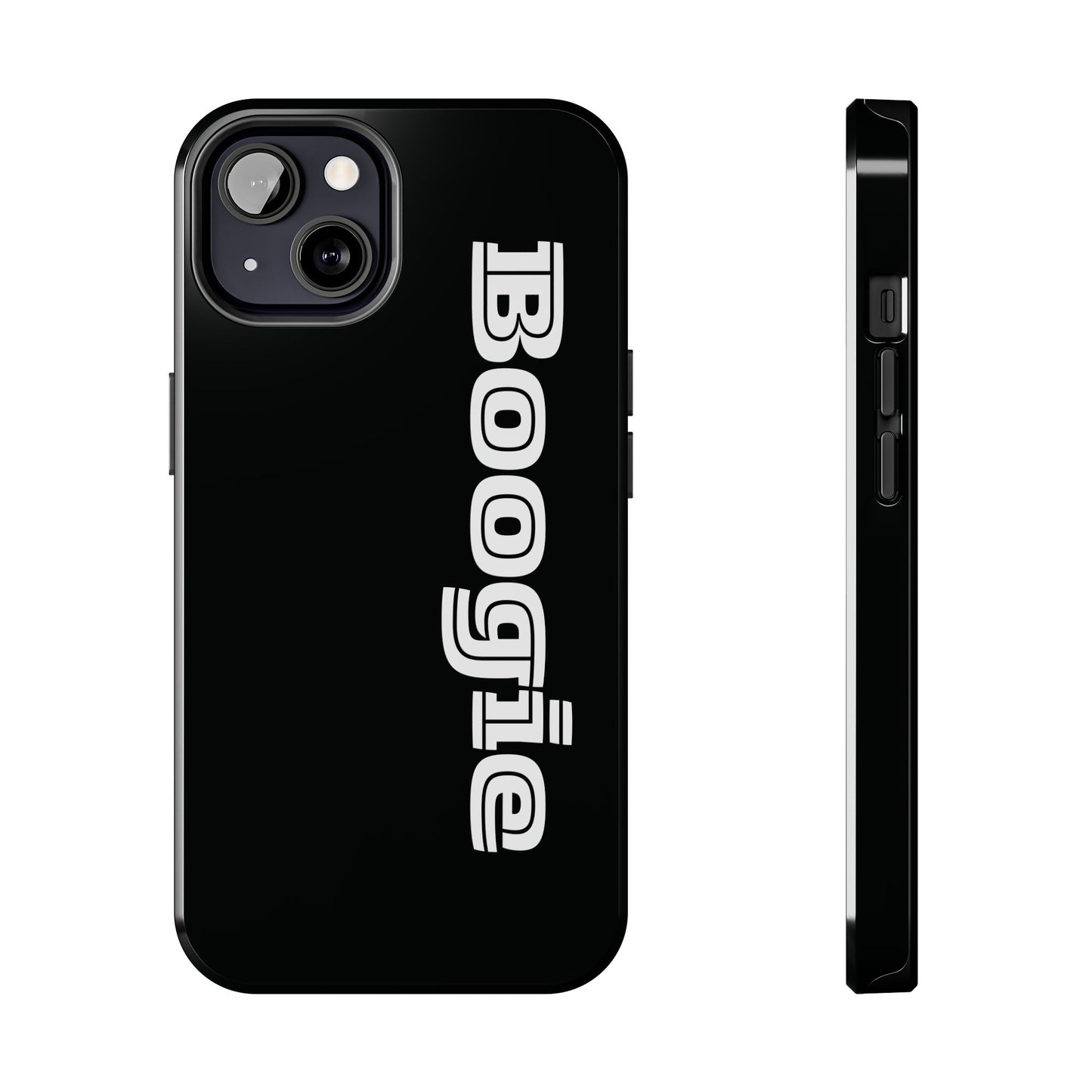 Boogie Black Tough Phone Cases, iPhone Samsung cases, wireless charging, gender neutral women men friends kids teens gift birthday Christmas