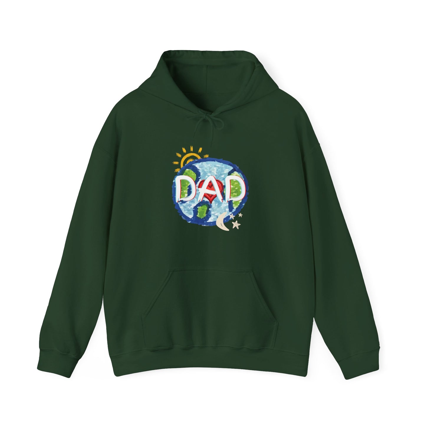 DAD Hooded Sweatshirt - Whole World Sun Moon & Stars Heart Love Fathers Day Gift for Men
