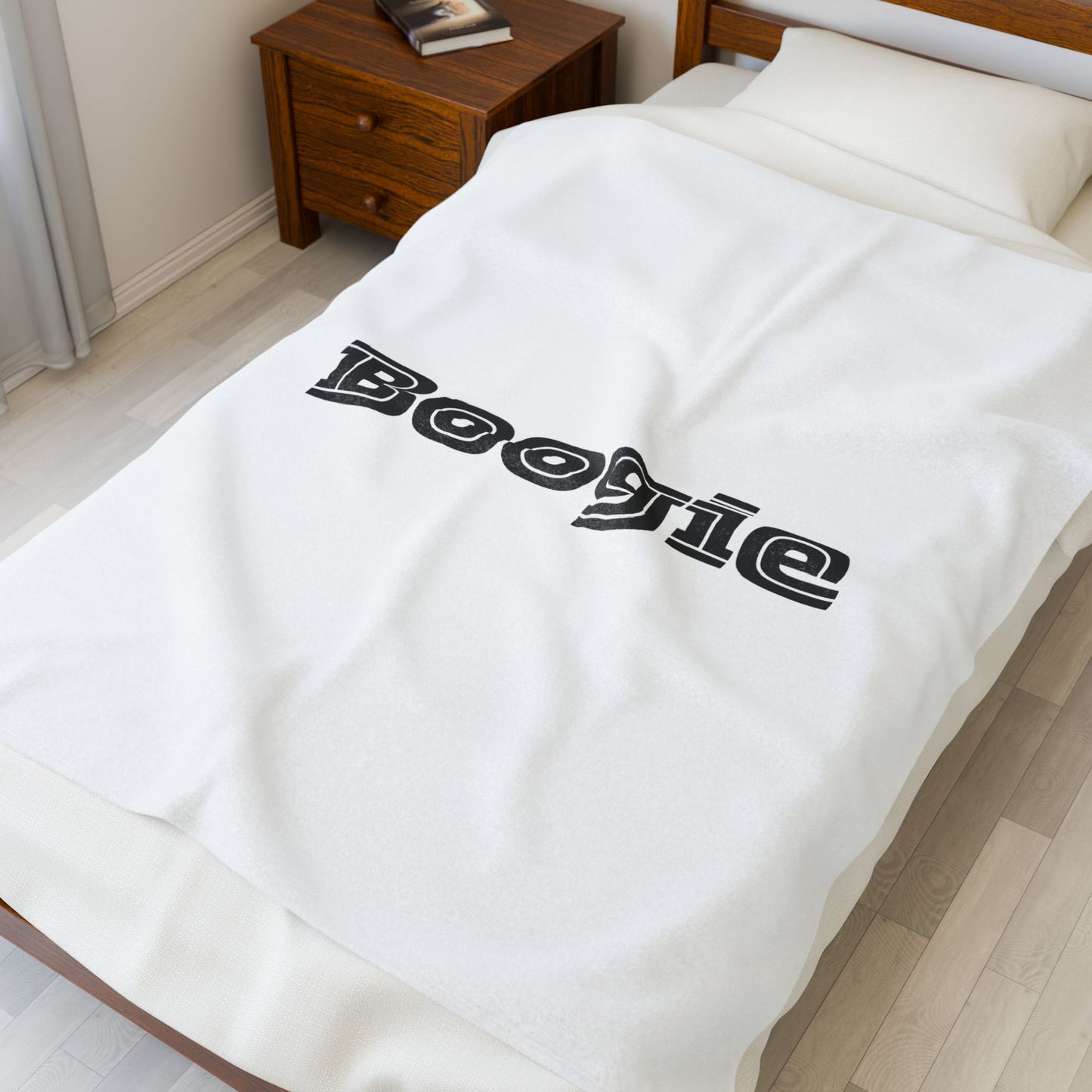 Boogie White Velveteen Blanket, Fun, Dance, Cozy Throw, Home Decor, Dorm, Bed Cover, Couch Blanket, Women Men Teens Kids Birthday Christmas