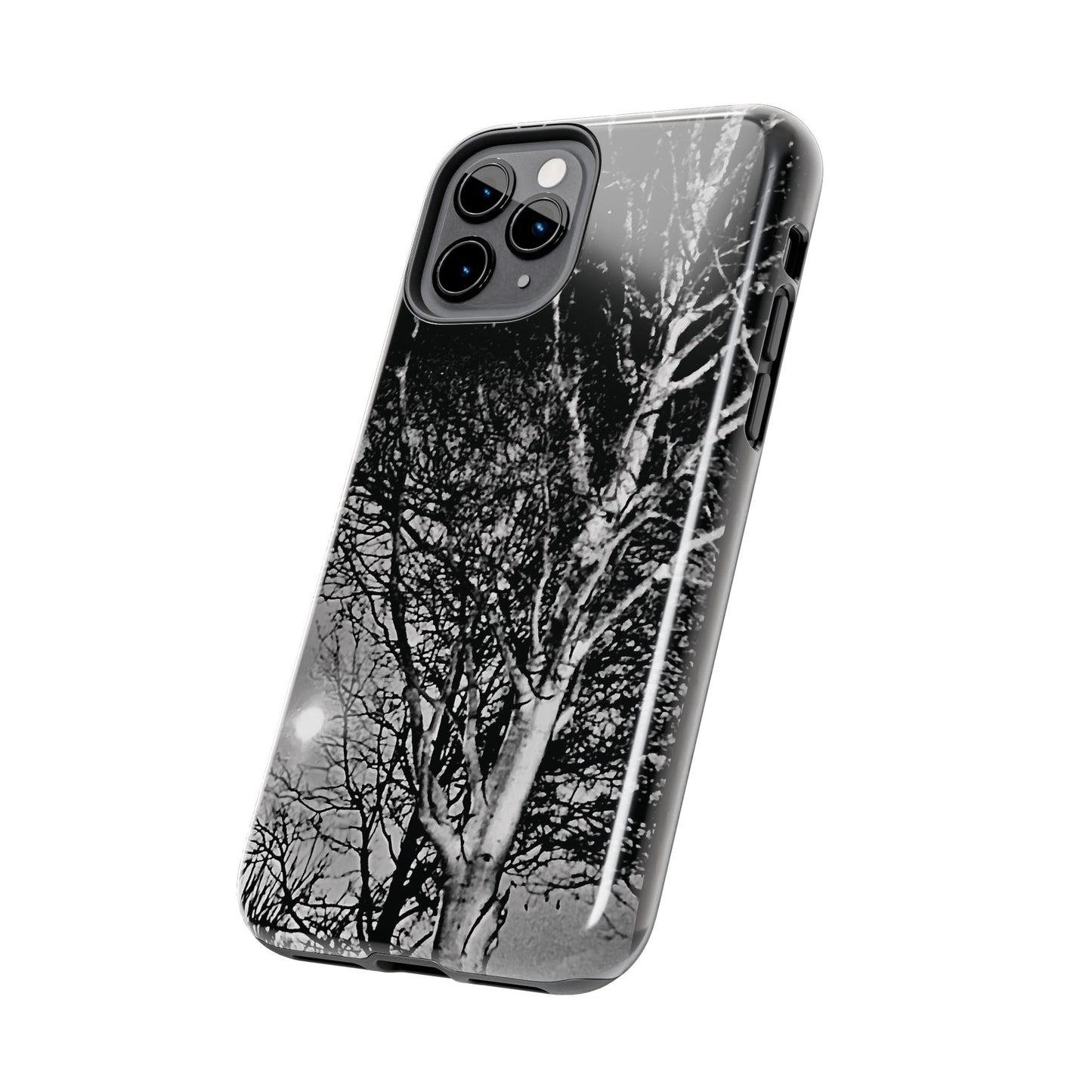 Worm Moon Night Trees Tough Phone Cases, iPhone & Samsung cases, wireless charging, trees, nature, spooky, original photo, gifts, Halloween