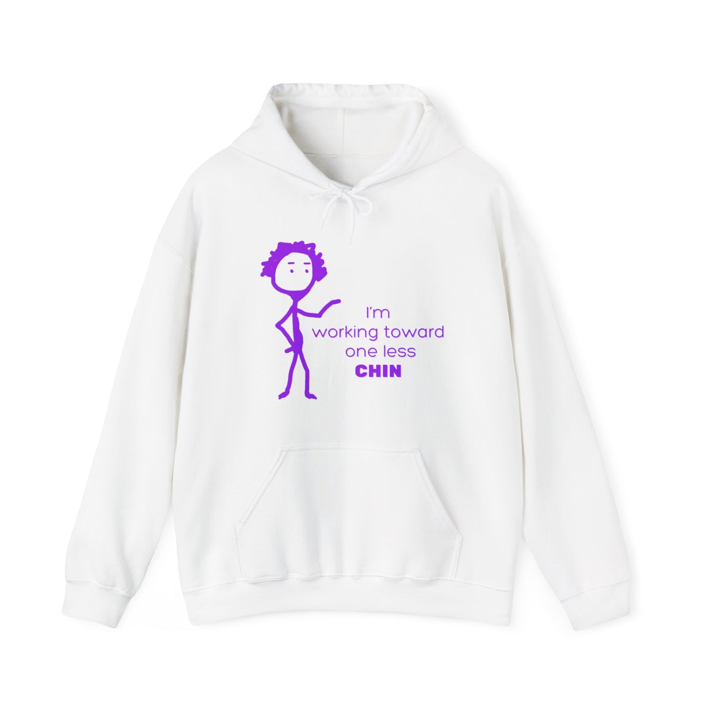 Im Working Toward One Less Chin Unisex Heavy Blend™ Hooded Sweatshirt, fun, hoodie, warm, gift, exercise, aging, gender neutral, men, women