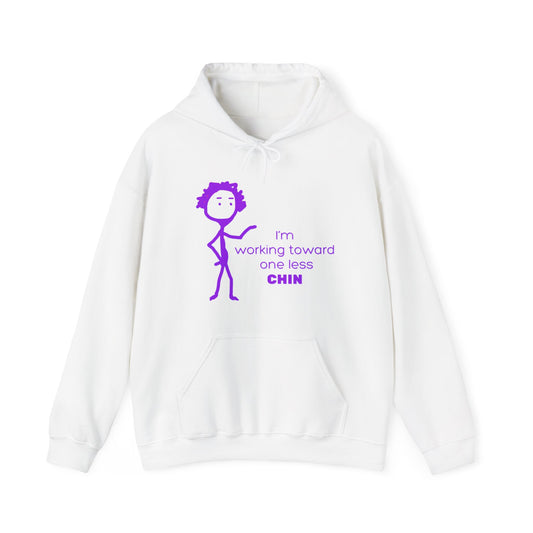 Im Working Toward One Less Chin Unisex Heavy Blend™ Hooded Sweatshirt, fun, hoodie, warm, gift, exercise, aging, gender neutral, men, women