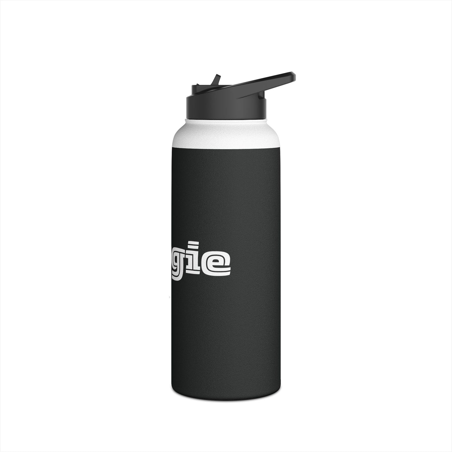 Boogie Black Stainless Steel Water Bottle, Gender Neutral, Gift, Exercise Run Workout, Eco BPA-free, Women Men Teens Gift Birthday Christmas