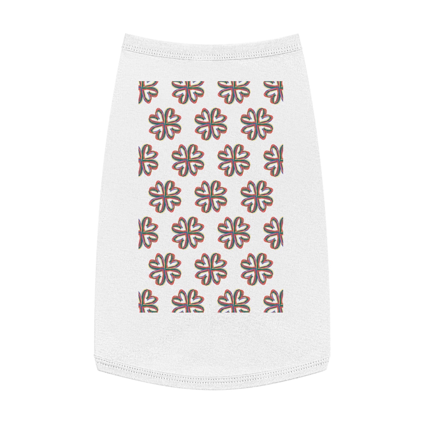 Colorful Floral Pet Tank Top, dog clothes, gifts, pet fashions, furry friends, cotton, dog shirts, cat shirts, 4 colors, Birthday Christmas