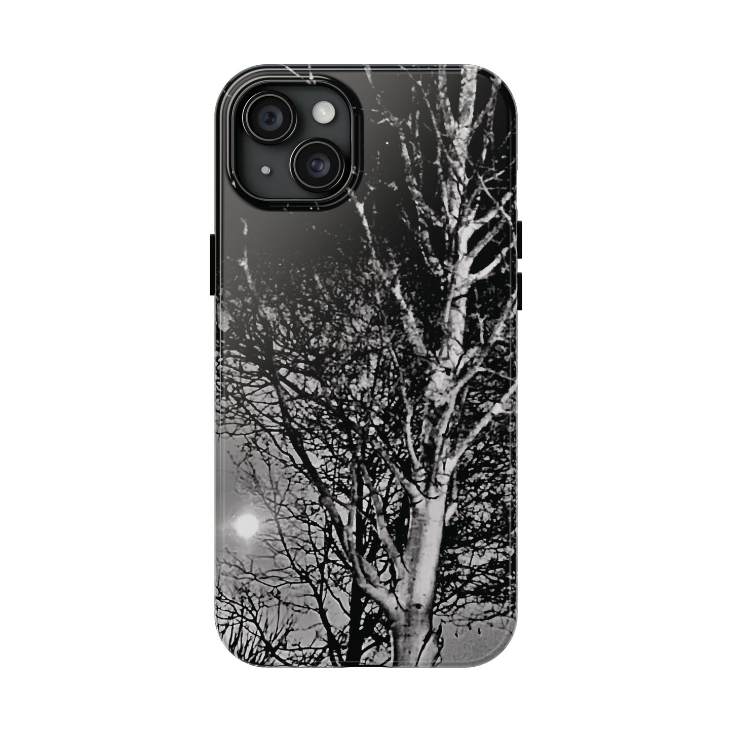 Worm Moon Night Trees Tough Phone Cases, iPhone & Samsung cases, wireless charging, trees, nature, spooky, original photo, gifts, Halloween