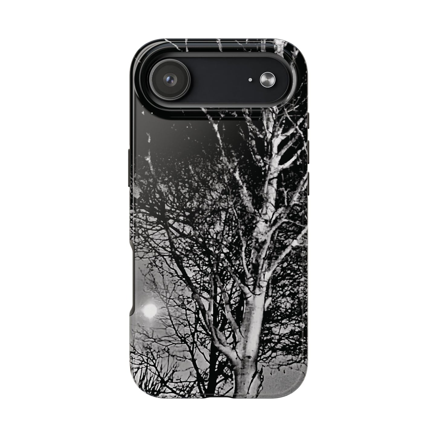Worm Moon Night Trees Tough Phone Cases, iPhone & Samsung cases, wireless charging, trees, nature, spooky, original photo, gifts, Halloween