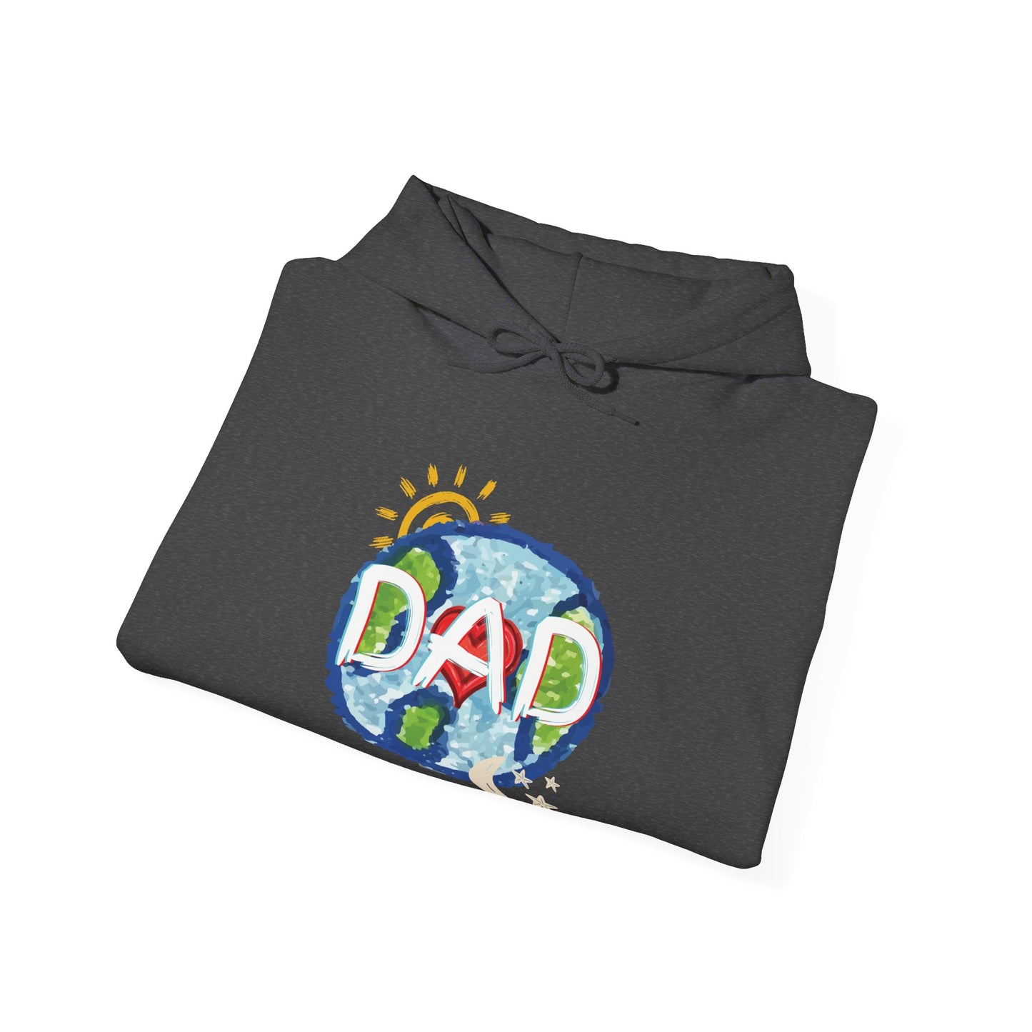 DAD Hooded Sweatshirt - Whole World Sun Moon & Stars Heart Love Fathers Day Gift for Men