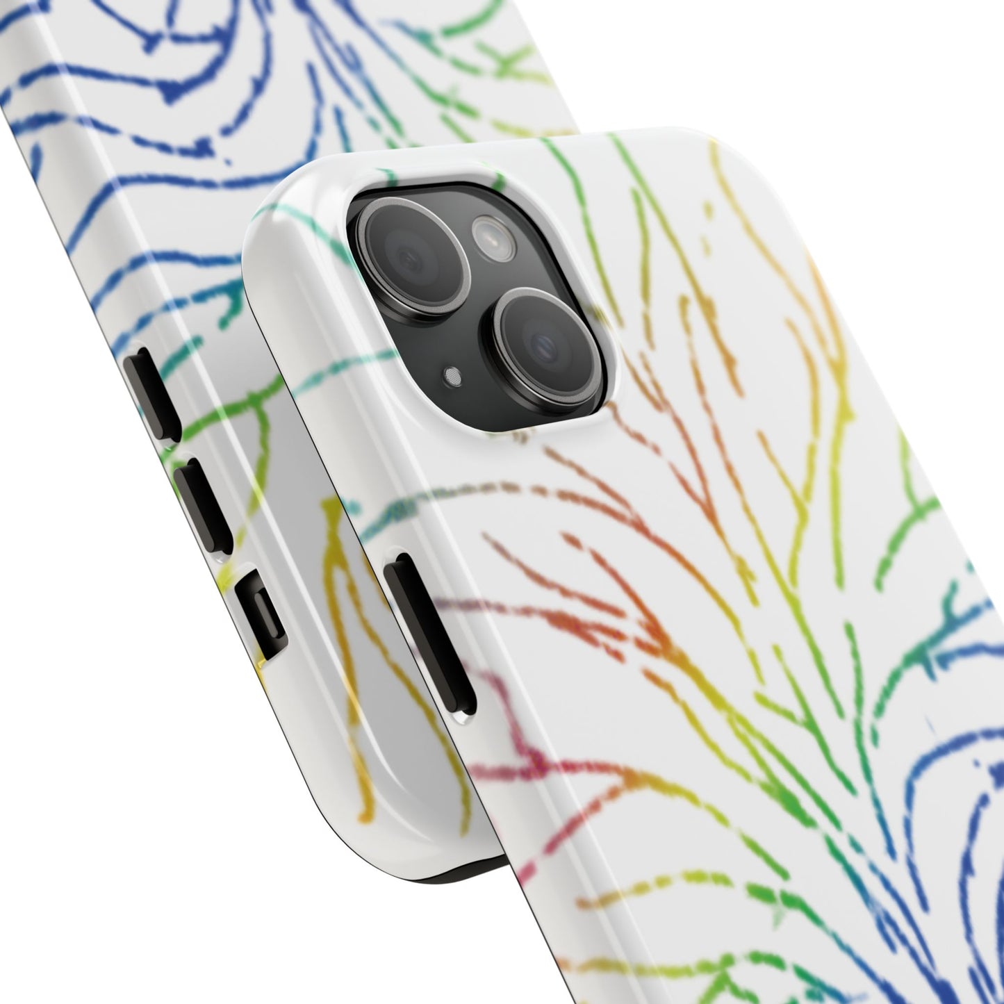 Rainbow Tree Tough Phone Cases - Colorful Nature Love Pride Gender Neutral Gifts for Friends, iPhone Samsung Wireless Charging Cover, LGBTQ+