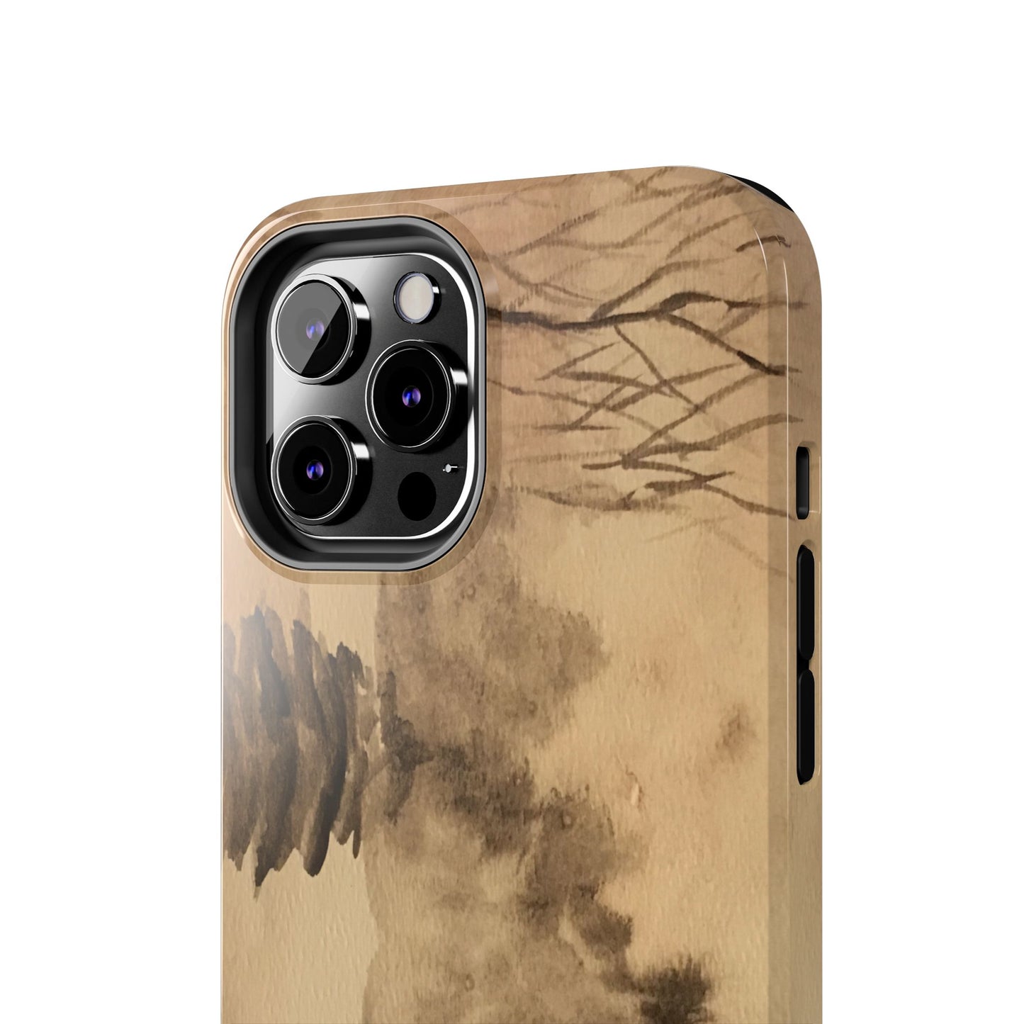 Winter Scene Tough Phone Cases, iPhone & Samsung cases, wireless charging, pine trees, snow, original watercolor artwork, gifts, Christmas