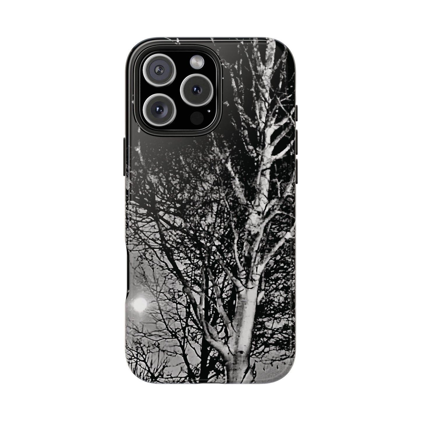 Worm Moon Night Trees Tough Phone Cases, iPhone & Samsung cases, wireless charging, trees, nature, spooky, original photo, gifts, Halloween