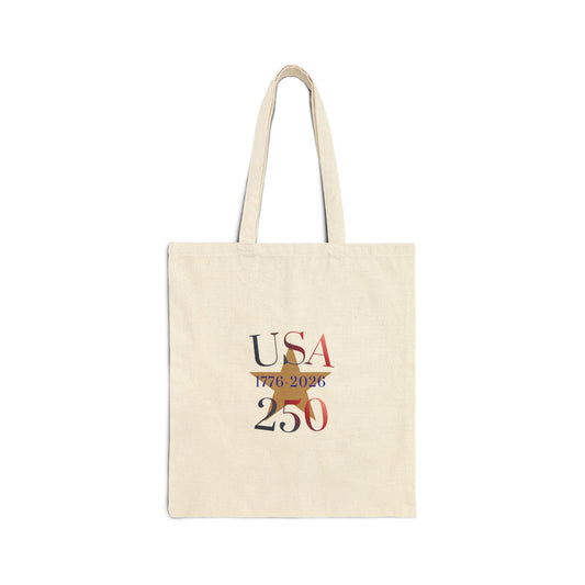 USA 250 Tote Bag — 1776–2026 Anniversary Cotton Canvas Tote