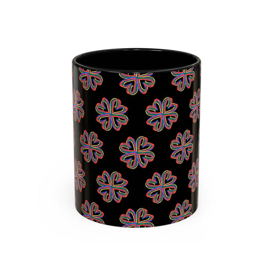 Colorful Floral Coffee Mug, Tea Cup, 4 Colors, Ceramic, BPA-Free, Gift for Mom Dad Teens Kids Friend Coworker, Birthday Christmas Cheap Gift