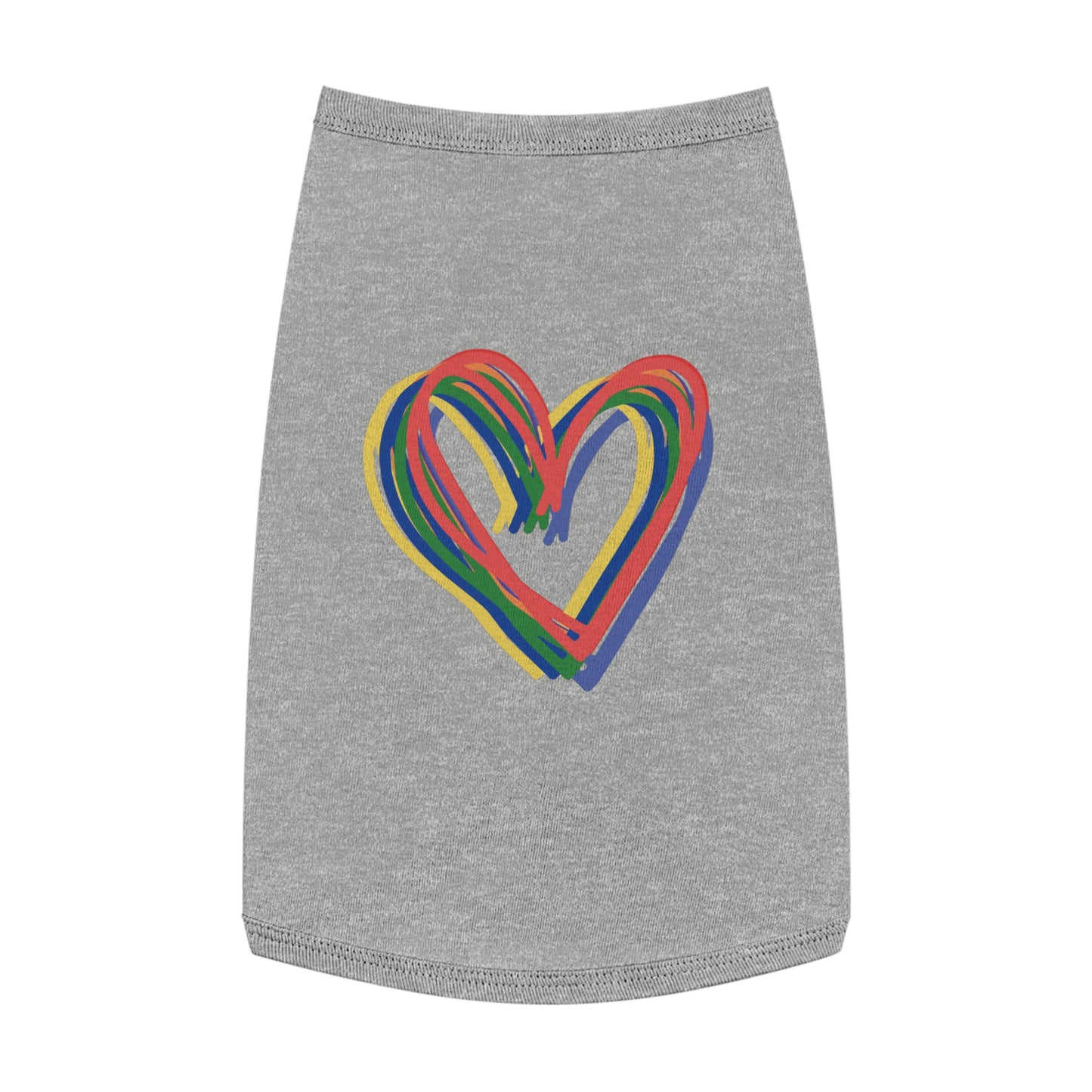 Rainbow Hearts Pet Tank Top, love, dog clothes, gifts, pet fashions, furry friends, cotton, dog shirts, cat shirts, Valentines Day