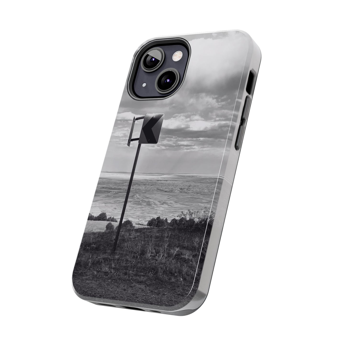 Road Sign Tough Phone Cases, iPhone & Samsung cases, wireless charging, black and white photo, nature, original art, gift birthday Christmas