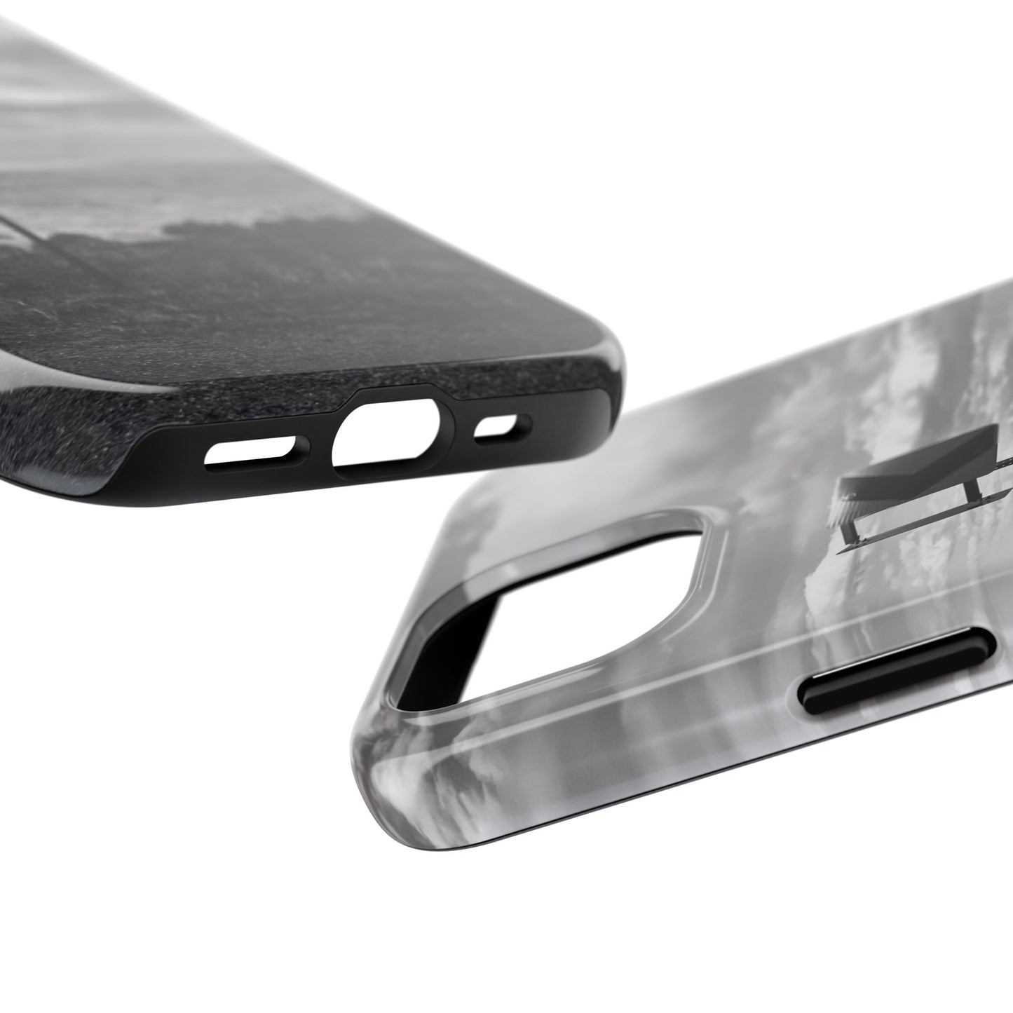 Road Sign Tough Phone Cases, iPhone & Samsung cases, wireless charging, black and white photo, nature, original art, gift birthday Christmas