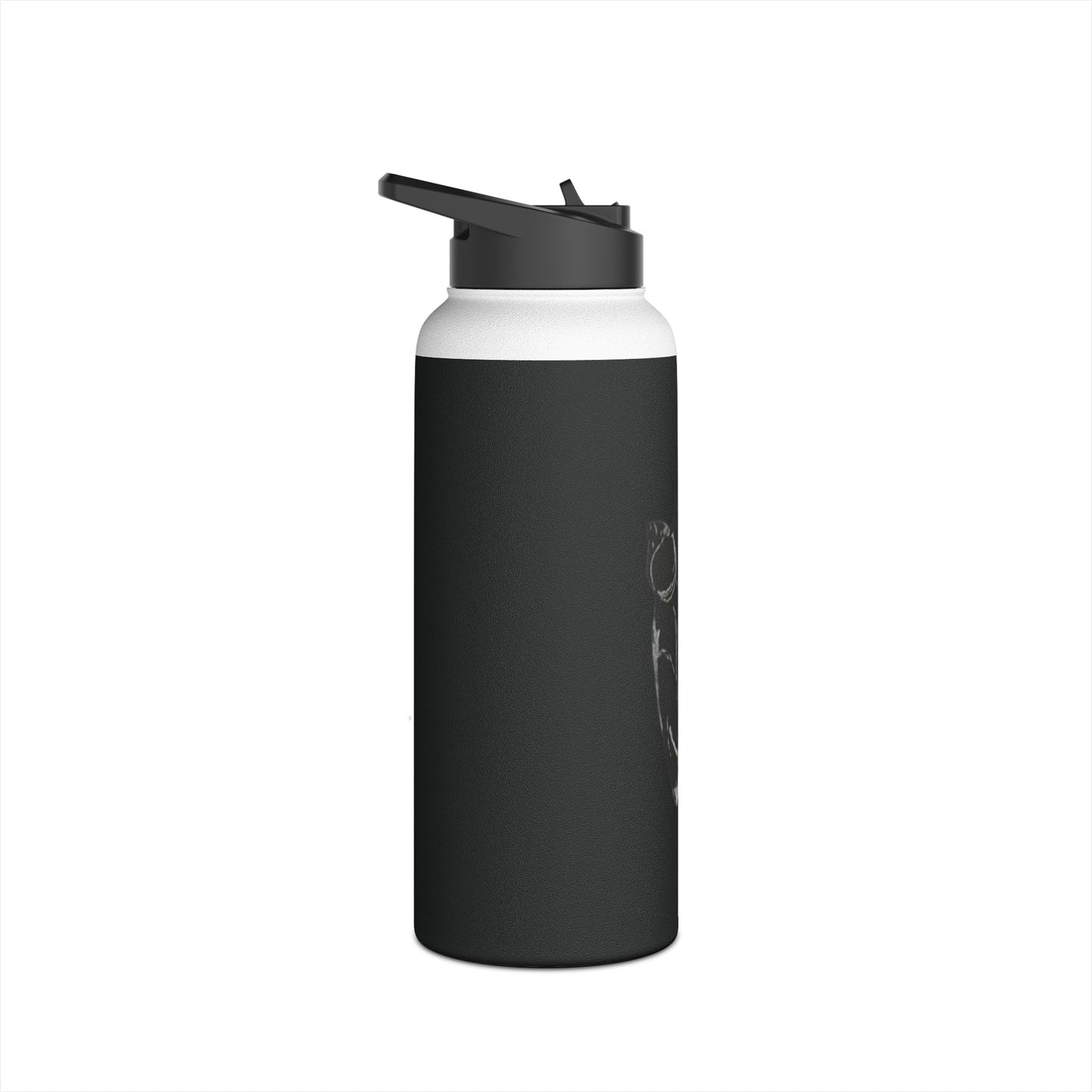 Frog Black Stainless Steel Water Bottle, Animals, Amphibians, Nature, Exercise, Eco Friendly, Gender Neutral, Men, Women, Kids, Gifts
